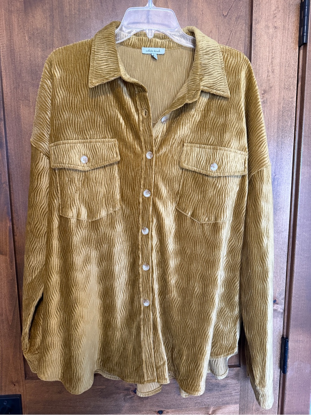 White Birch gold velvet top size L - NEW